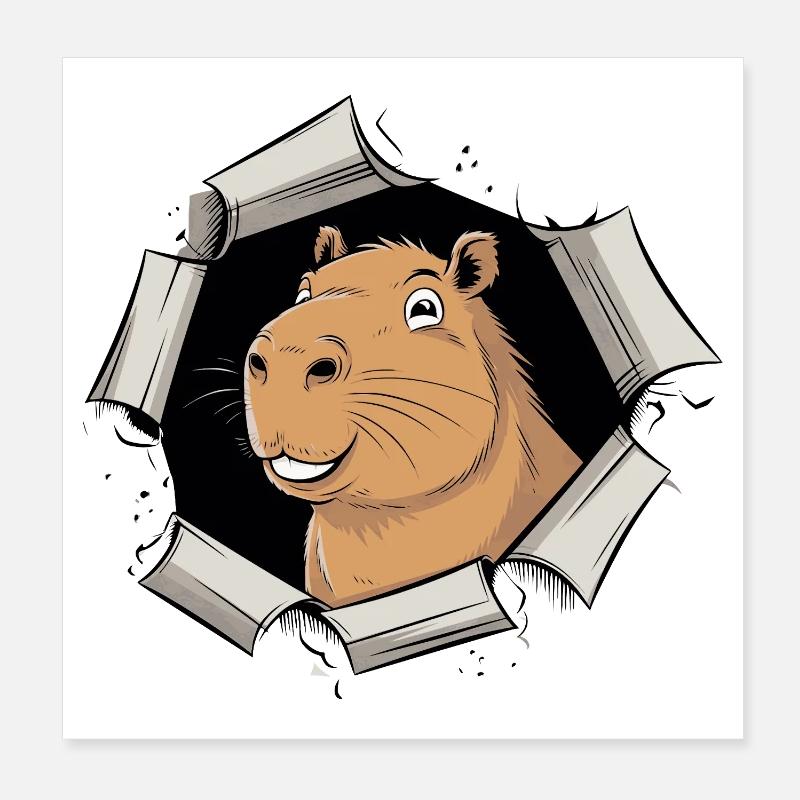 Bande dessinée Capybara – Percée pacifique Poster 20 x 20 cm