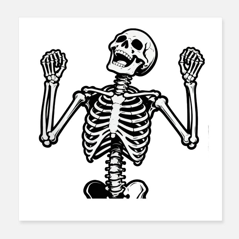 Skelett Poster 20x20 cm