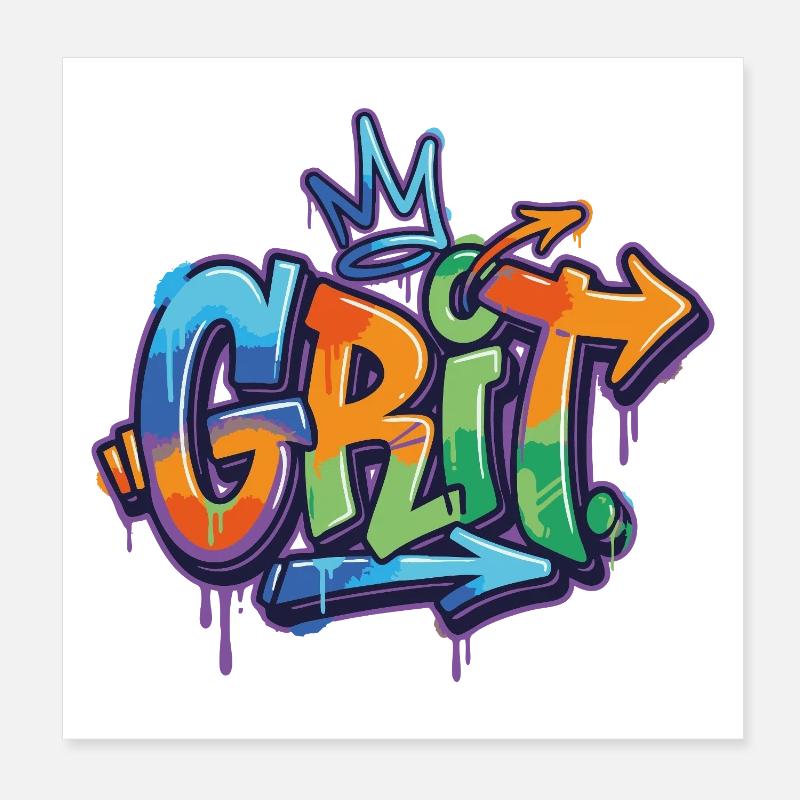 Motivation du graffiti de grain Poster 20 x 20 cm