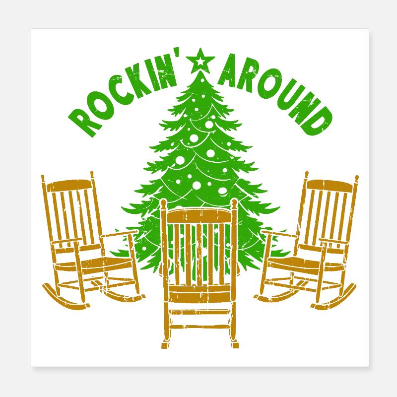 Rockin autour du sapin de Noël Poster 20 x 20 cm