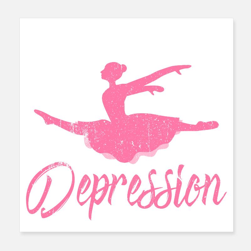 Dance Therapy for Depression Pink Poster 8" x 8" (20x20 cm)
