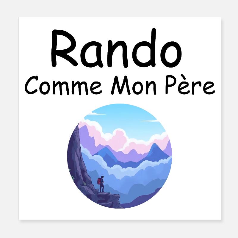 Randonneur sur la falaise céleste Rando Comme Mon  Poster 20 x 20 cm