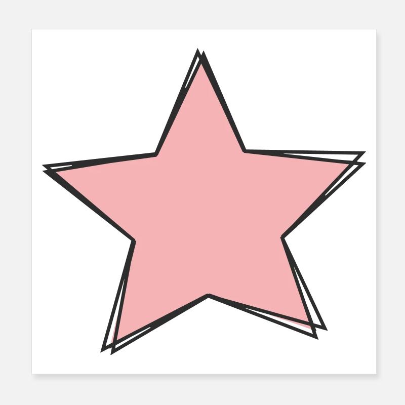 Pink Star Design Poster 20 x 20 cm