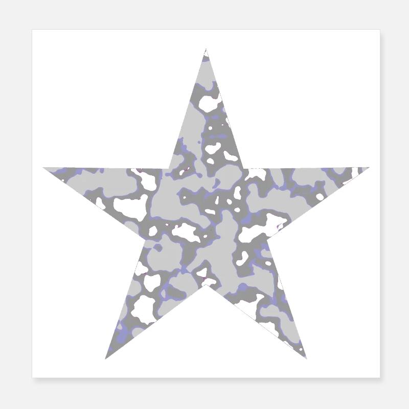 Stern Camouflage - Mit Löchern Poster 20x20 cm