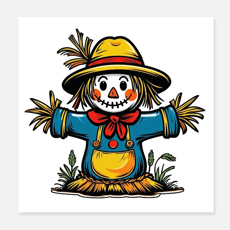 Strawman Halloween Design Poster 8" x 8" (20x20 cm)