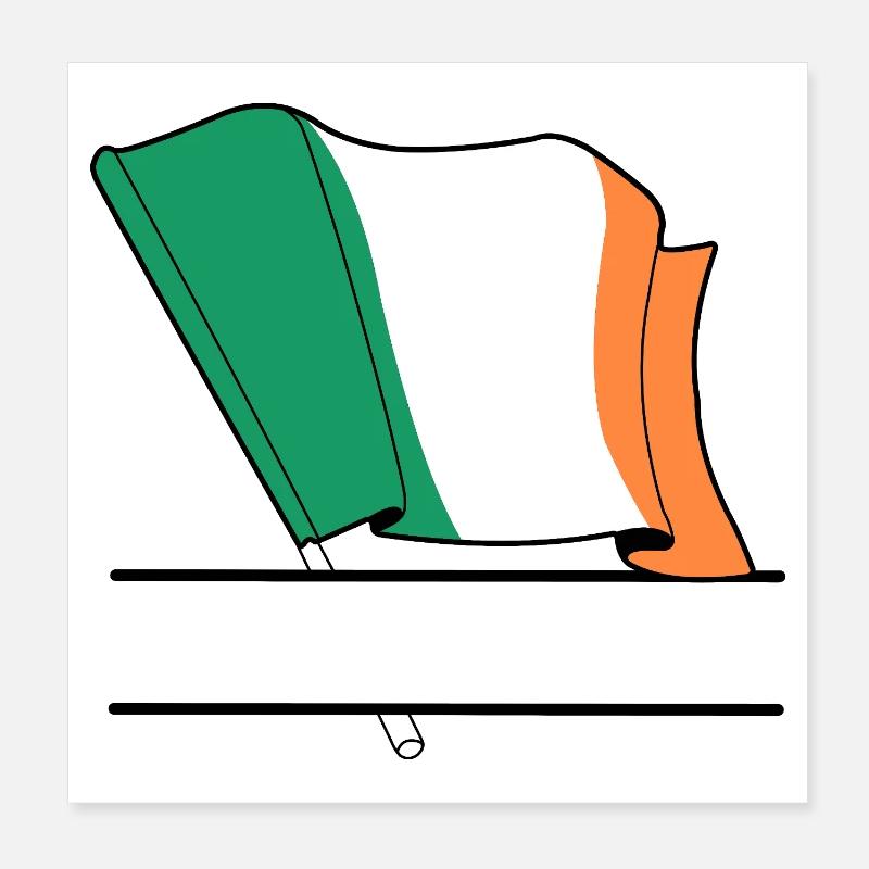 Ireland Flag Name Space Poster 8" x 8" (20x20 cm)