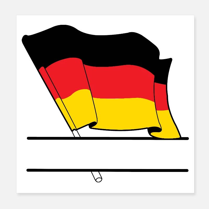 Drapeau allemand – Espace de nom Poster 20 x 20 cm