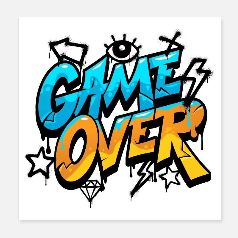Fin du jeu Splash Néon Poster 20 x 20 cm