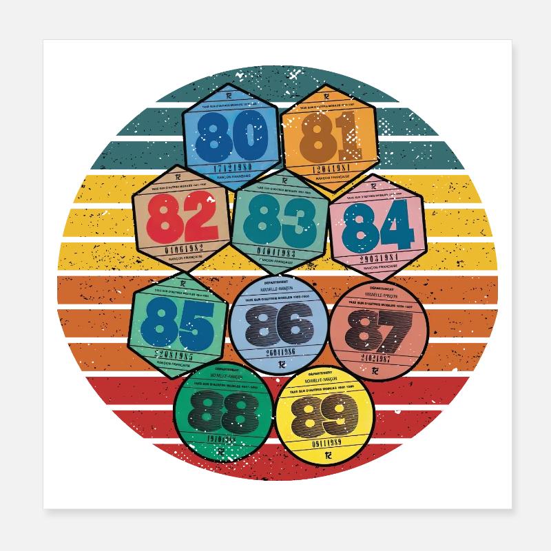Vintage Retro 80s Auto Stickers Poster 8" x 8" (20x20 cm)