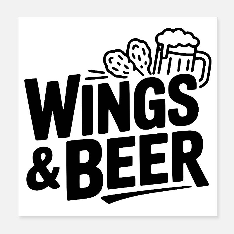 Ailes et bière Poster 20 x 20 cm