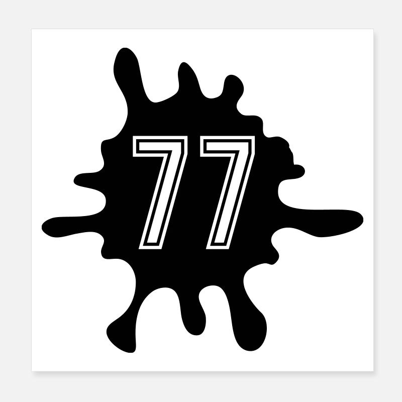 Blobs 77 Number Poster 8" x 8" (20x20 cm)