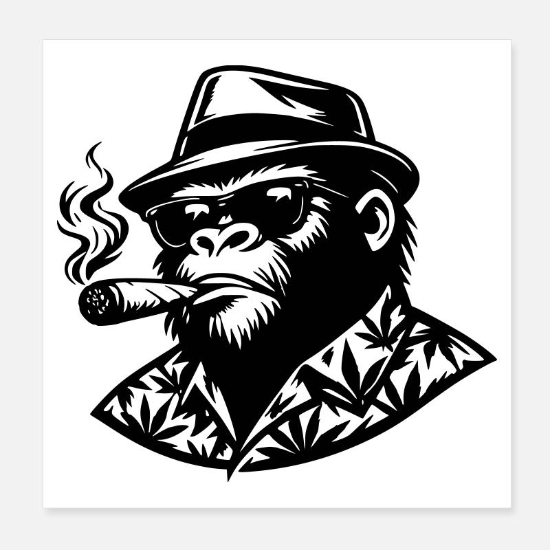 Affenrauch Poster 20x20 cm