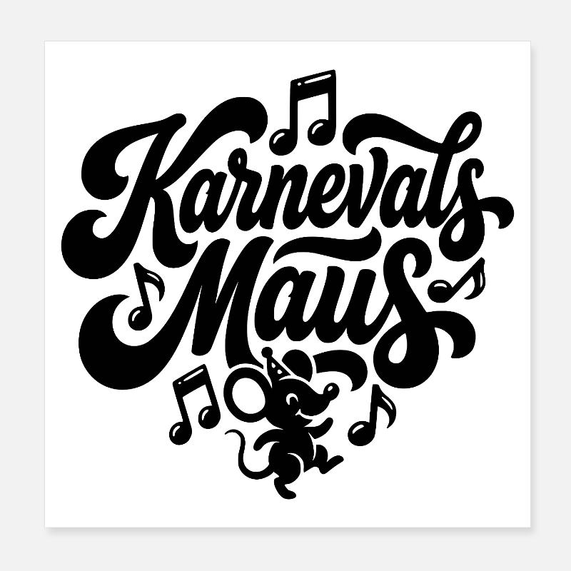 Souris de carnaval Souris de Cologne Souris de carnaval Poster 20 x 20 cm