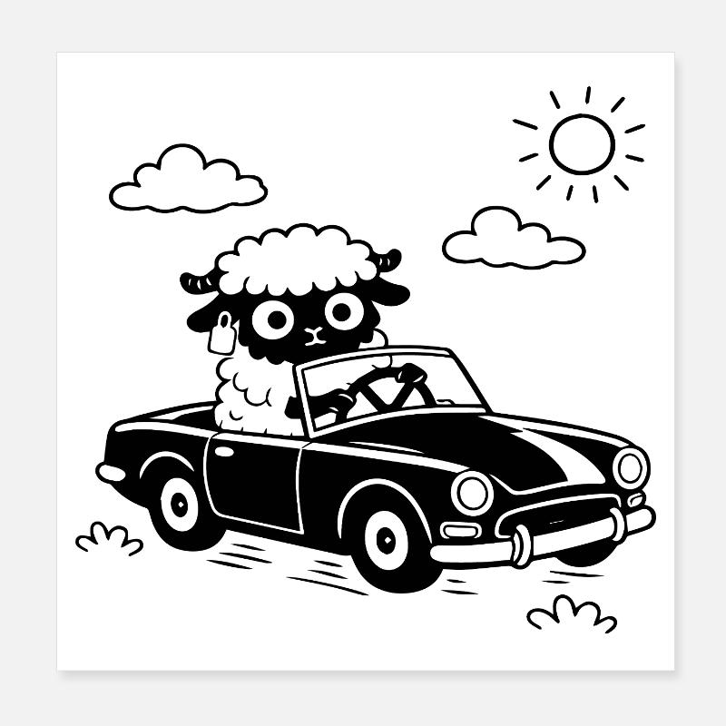 Sheep Convertible Poster 8" x 8" (20x20 cm)