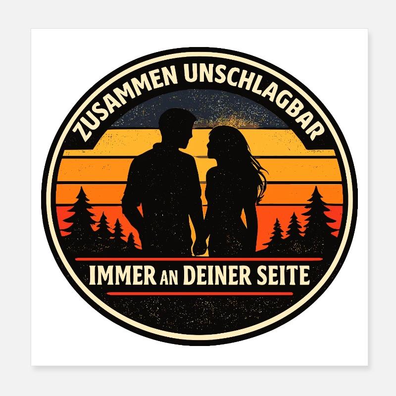 Ensemble couple imbattable Poster 20 x 20 cm