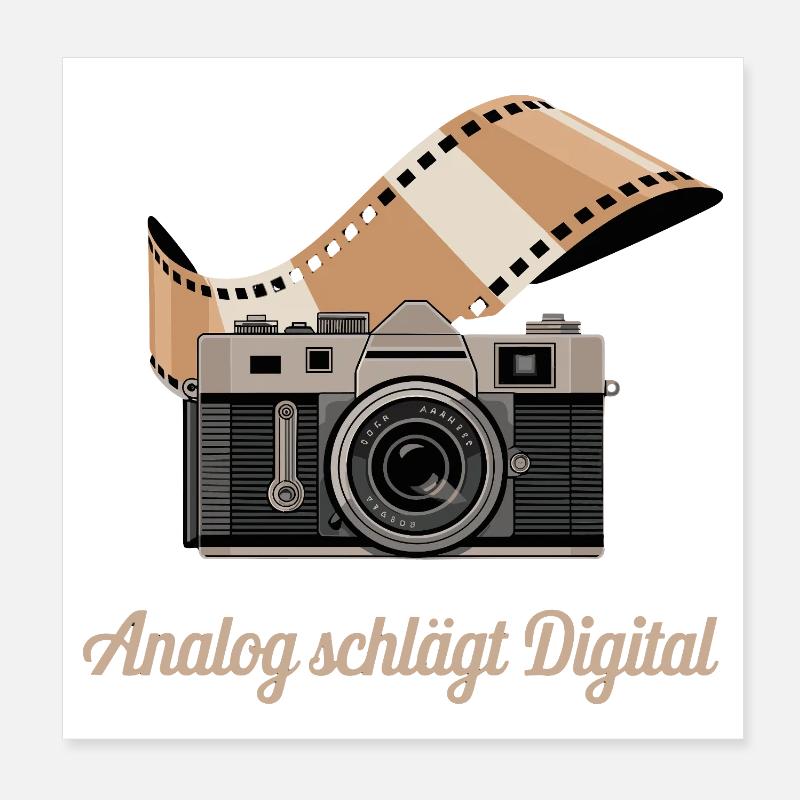 Caméra rétro numérique Analog Beats Poster 20 x 20 cm