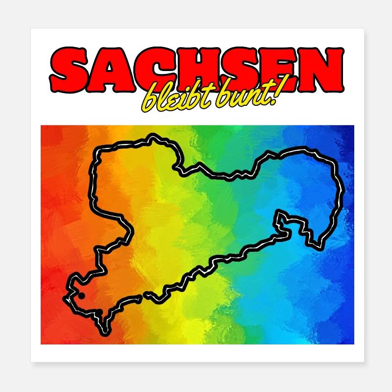 LA SAXE RESTE HAUTE EN COULEUR ! Poster 20 x 20 cm