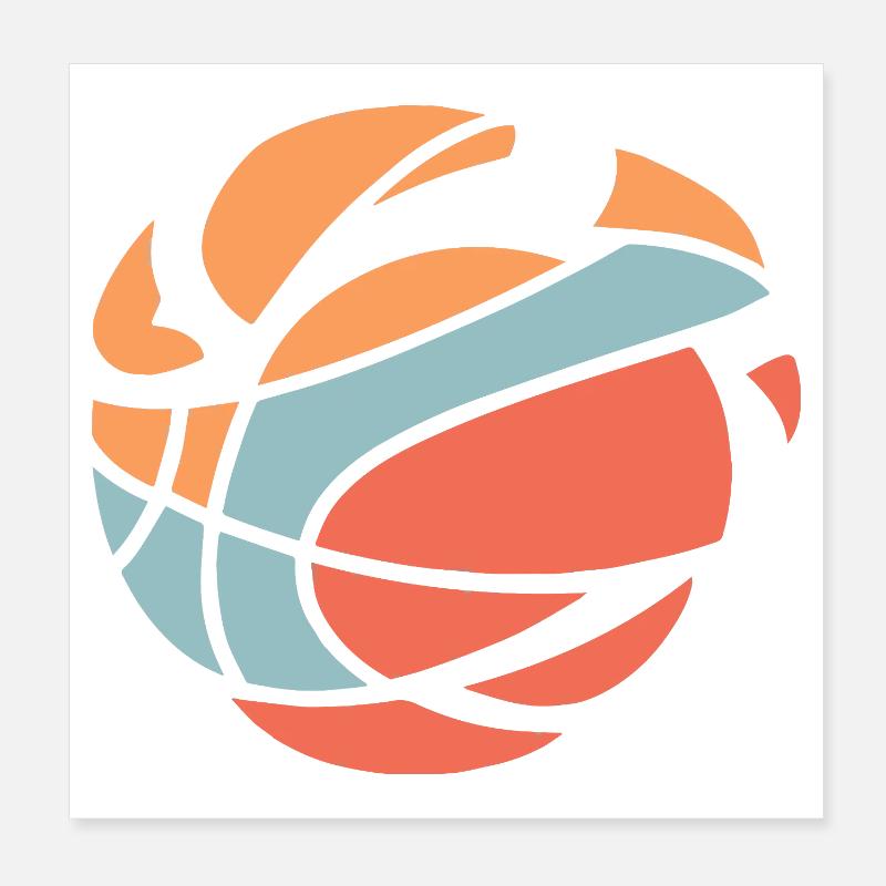 Explosion abstraite du basket-ball Poster 20 x 20 cm