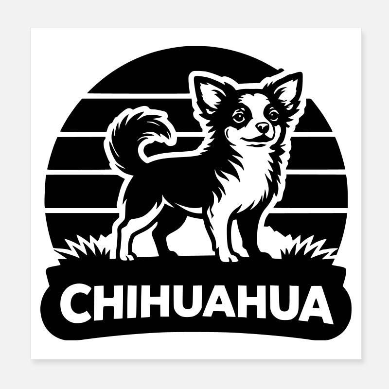 Chihuahua Silhouette  Poster 20x20 cm