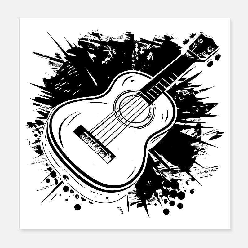 Ukulele Graphics Poster 8" x 8" (20x20 cm)