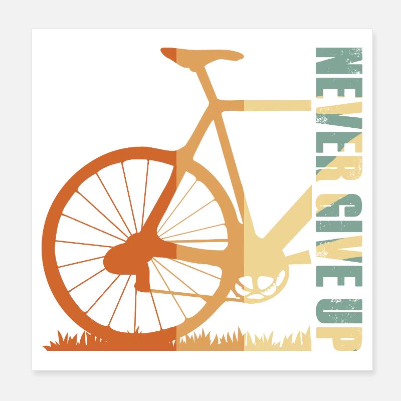 Conception de la silhouette du vélo en pente Poster 20 x 20 cm
