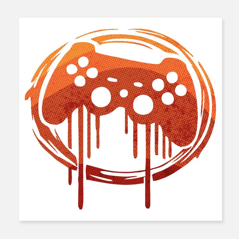 Jeu de style rétro Poster 20 x 20 cm