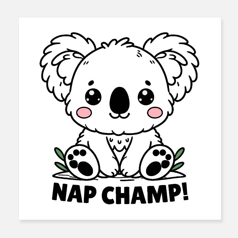 Maître Koala Nap Poster 20 x 20 cm