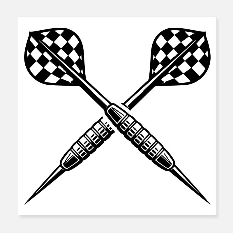 Lancer de fléchettes Fléchettes Fléchettes Poster 20 x 20 cm