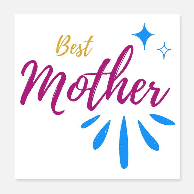 Meilleure Mother Typ avec Spark Speckle Poster 20 x 20 cm