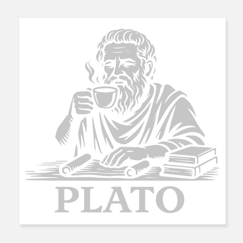 Plato Coffee Scholar Poster 8" x 8" (20x20 cm)