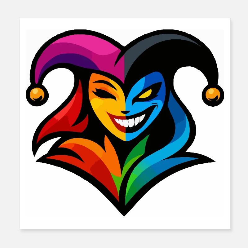 Cœur de Bouffon Joyeux Poster 20 x 20 cm