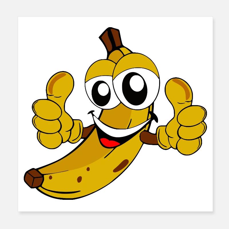 Banane joyeuse Poster 20 x 20 cm