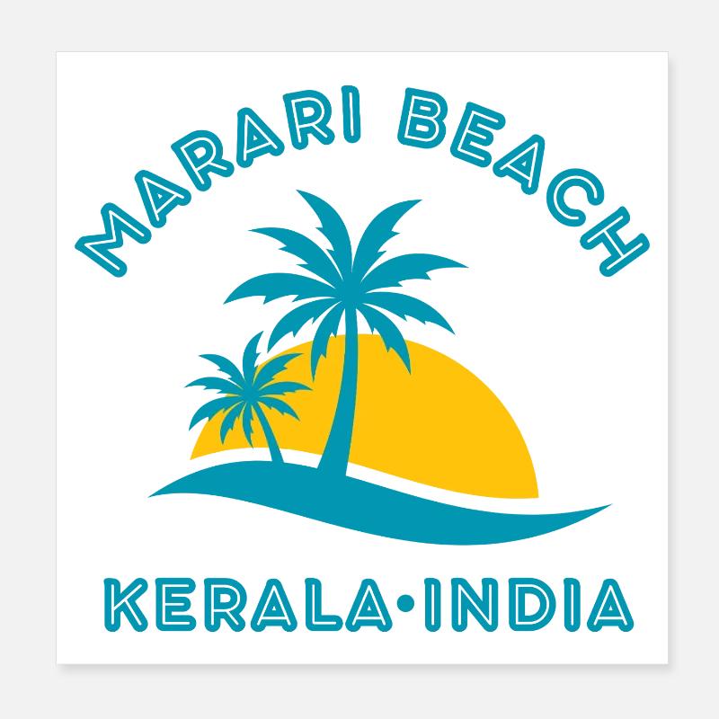 Plage de Marari, Kerala Coucher de Soleil Poster 20 x 20 cm