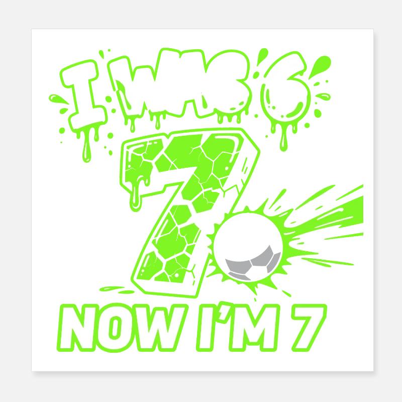 67 Six Seven Football Anniversaire garçon 7 ans Poster 20 x 20 cm