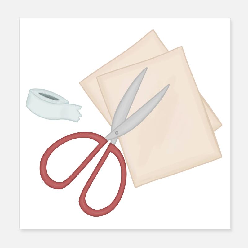 Craft Scissors Motif Paper Studio Poster 8" x 8" (20x20 cm)