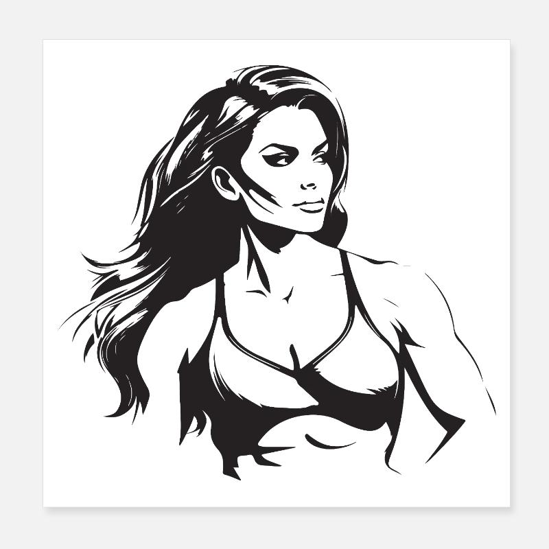 Muscles féminins Poster 20 x 20 cm