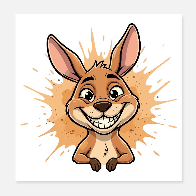 Joyeuse éclaboussure de kangourou Poster 20 x 20 cm