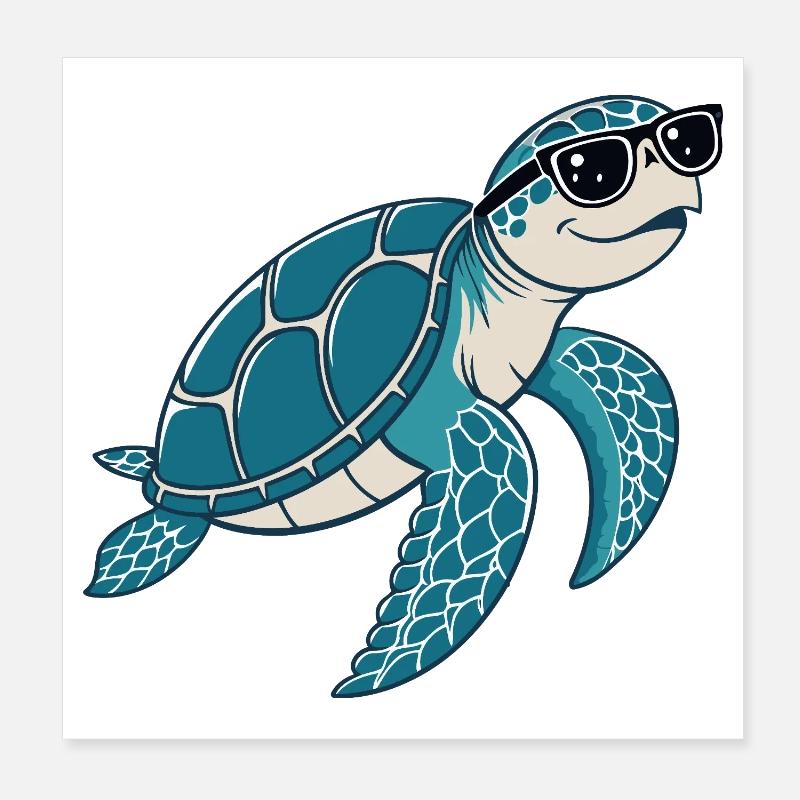 Turtle chic eyeglasses Poster 8" x 8" (20x20 cm)