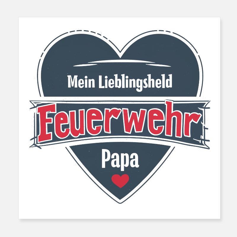 Papa pompier : mon cadeau de héros préféré Poster 20 x 20 cm