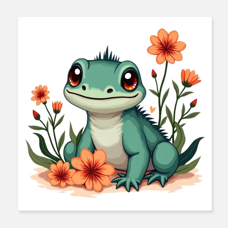 iguane Poster 20 x 20 cm