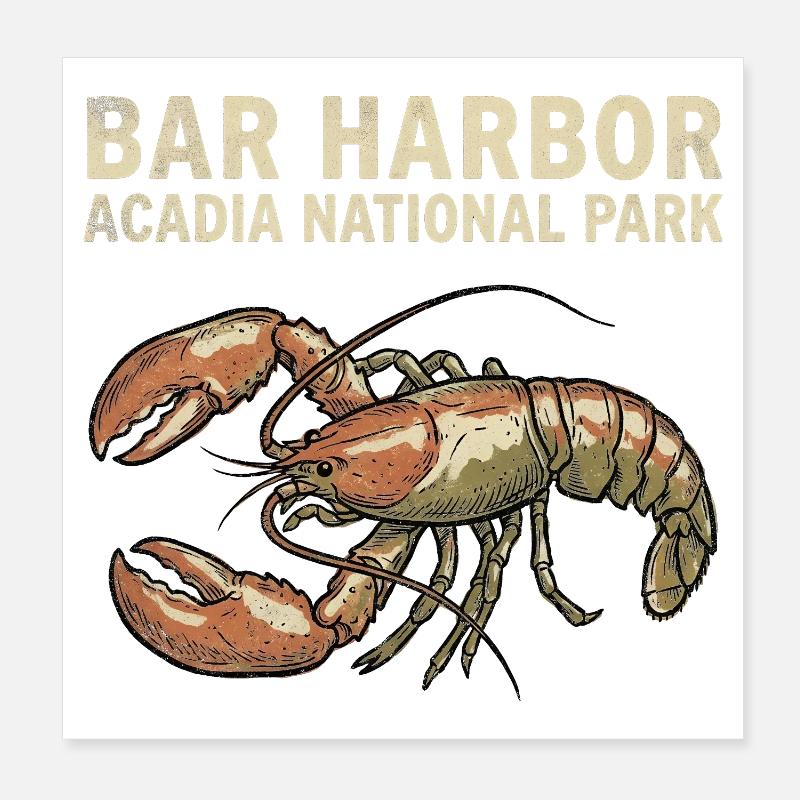 Bar Harbor, Acadia National Park – Visit Aca Poster 8" x 8" (20x20 cm)