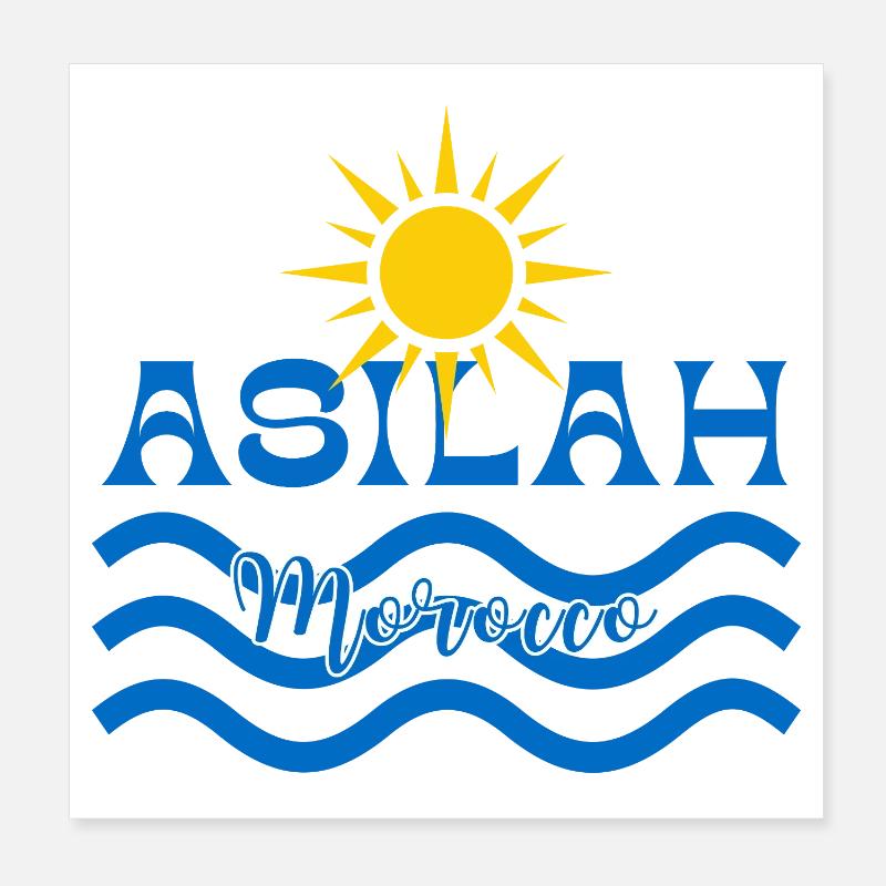 Asilah Morocco Sun Waves Poster 8" x 8" (20x20 cm)
