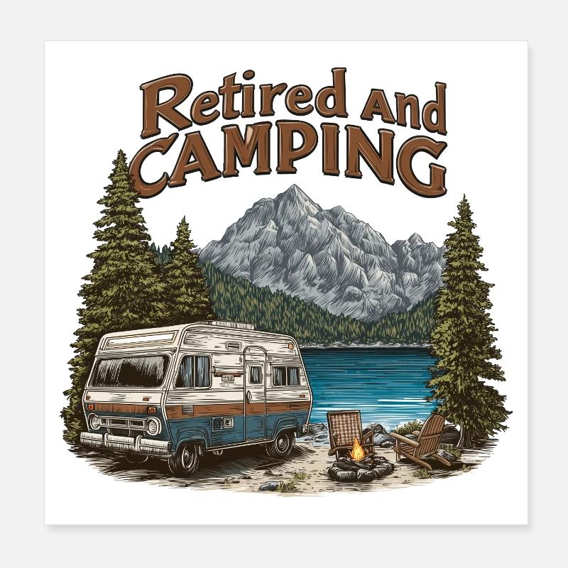 Locataire de camping à Spruch retraité et campeur Poster 20 x 20 cm