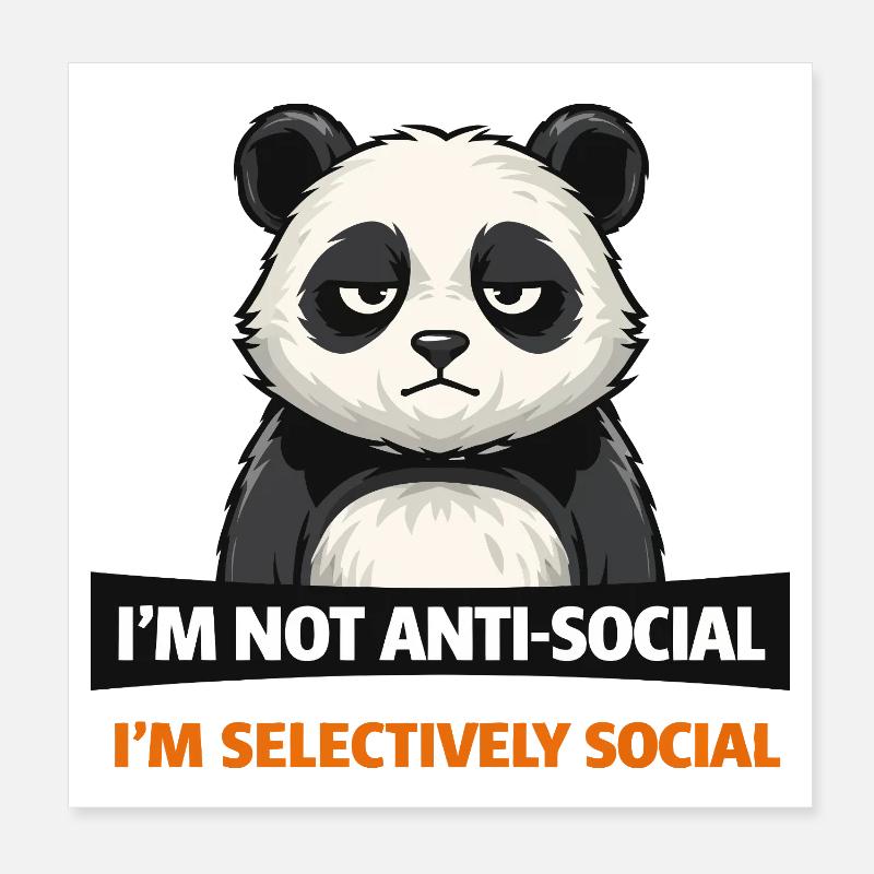 Selective Panda Social Poster 8" x 8" (20x20 cm)