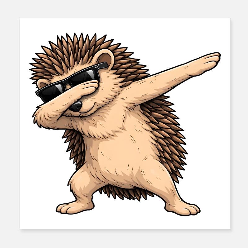 Dabbing hedgehog Poster 8" x 8" (20x20 cm)