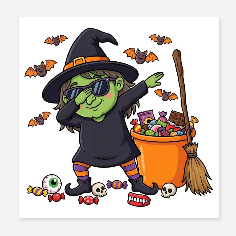 Dab Witch Enfants Filles Tout-petits Drôle Poster 20 x 20 cm
