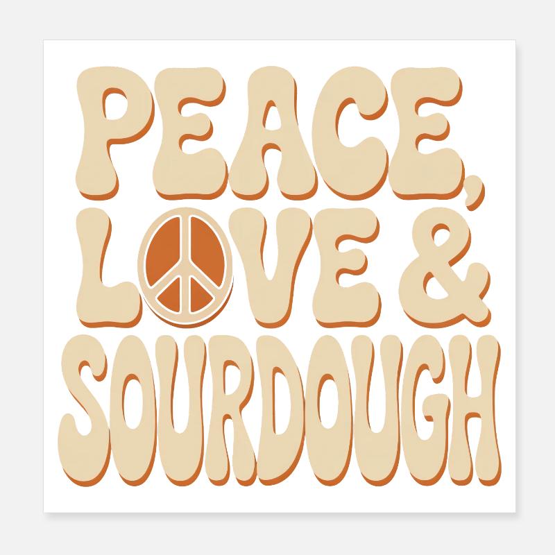 Paix, Amour, Levain Poster 20 x 20 cm
