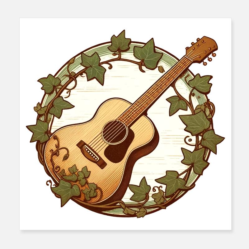 Guitare dans Ivy Circle Poster 20 x 20 cm