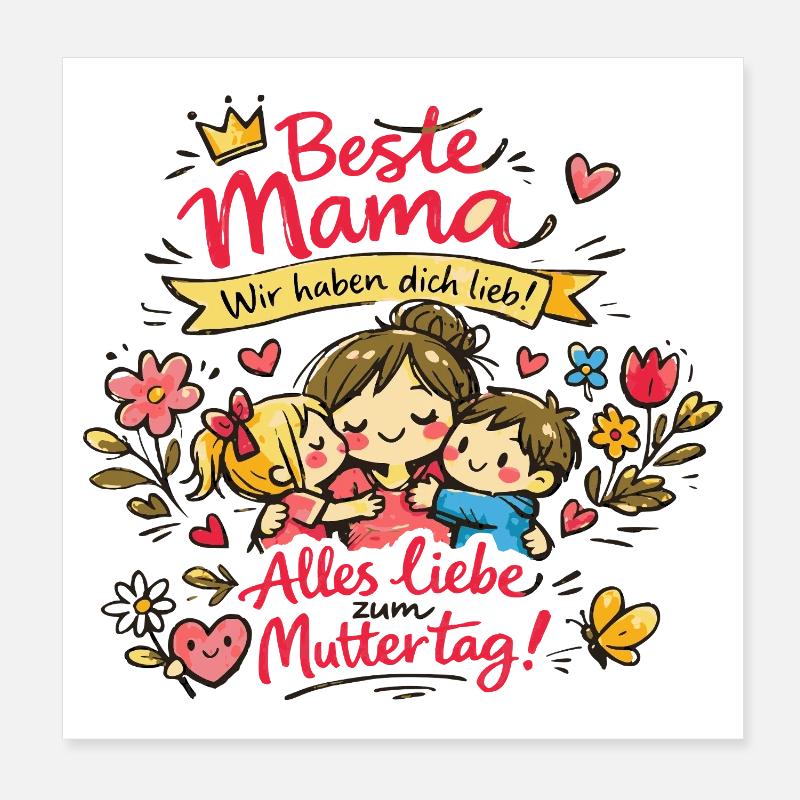  Mama Alles Liebe Muttertag Poster 20x20 cm