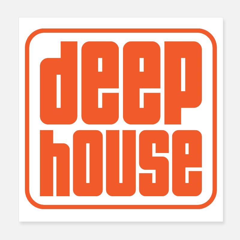 Deep House Retro Bold Logo Poster 8" x 8" (20x20 cm)